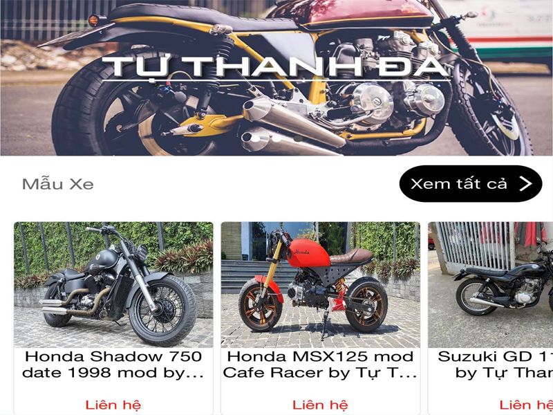 Thiết kế ứng dụng bán hàng online cho thương hiệu motor Tự Thanh Đa