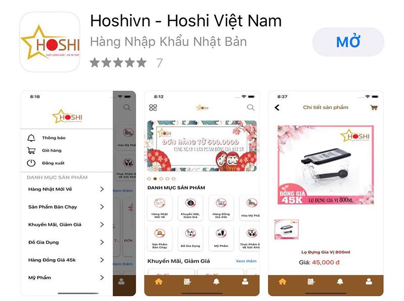 Tạo app bán hàng trên điện thoại cho thương hiệu Hoshi Việt Nam