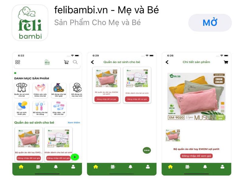 Thiết kế app bán hàng trên điện thoại cho thương hiệu Felibambi